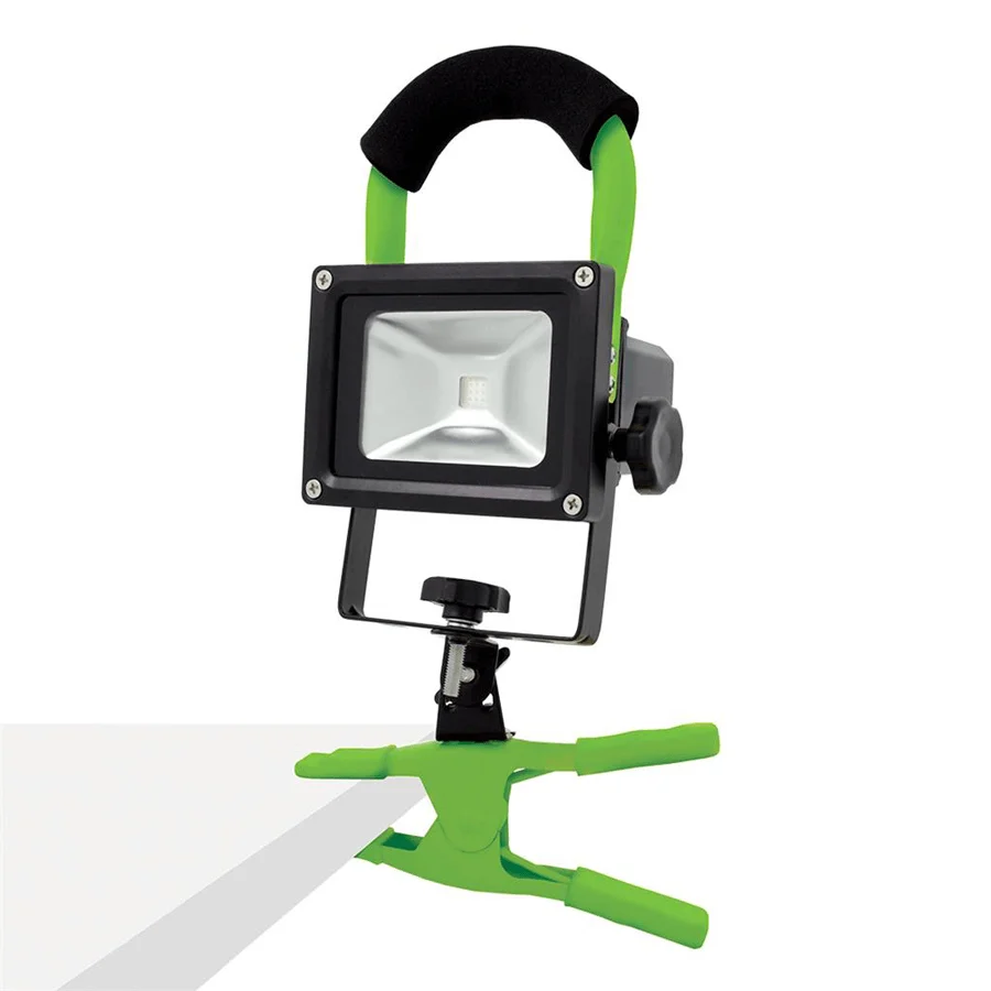LUMii Green LED Arbeitslicht 10W mit Haltegriff befestigt, ausgeschaltet LUMii Green LED Arbeitslicht 10W Details 2