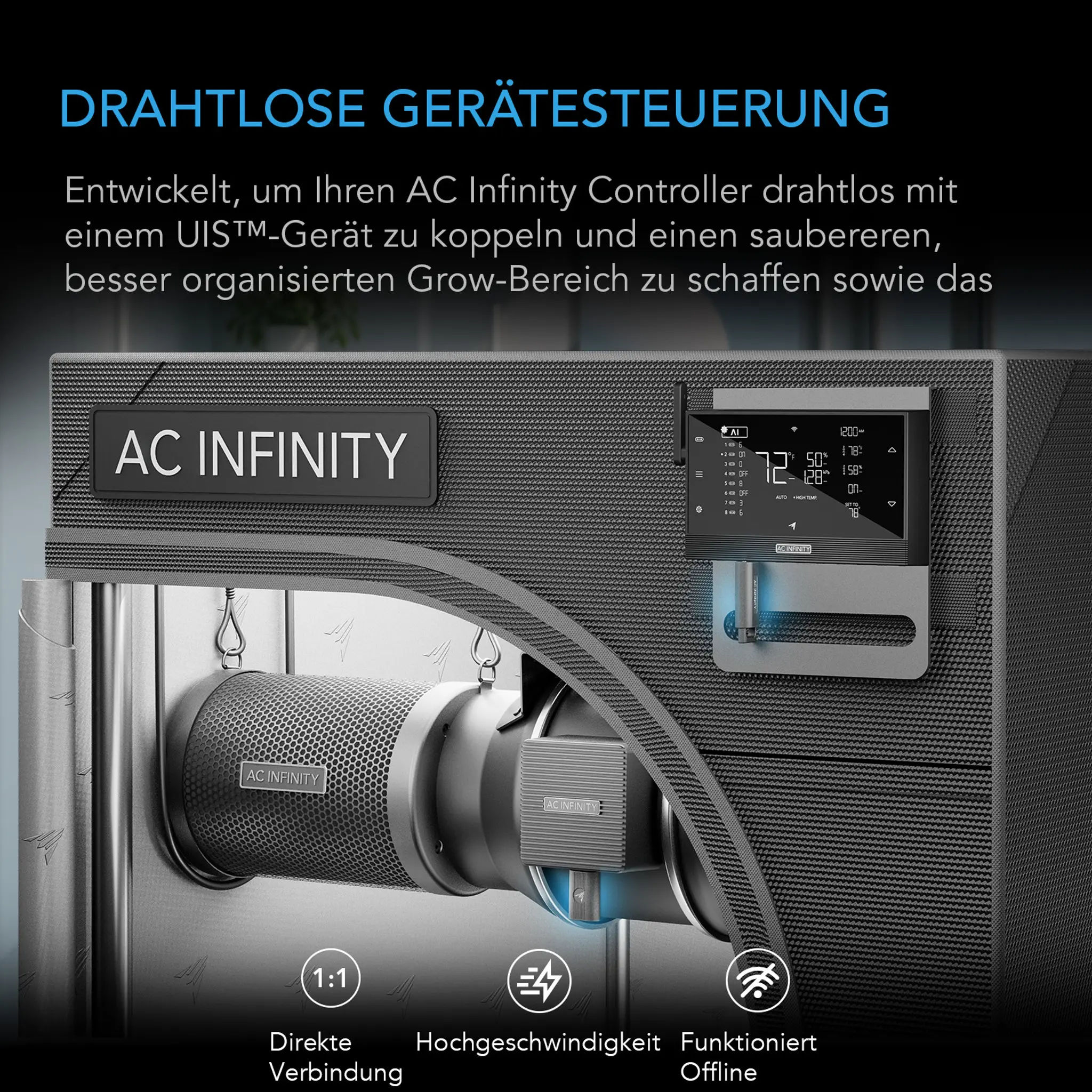 AC Infinity UIS Wireless 1-zu-1 Sender - Empfanger Details 1