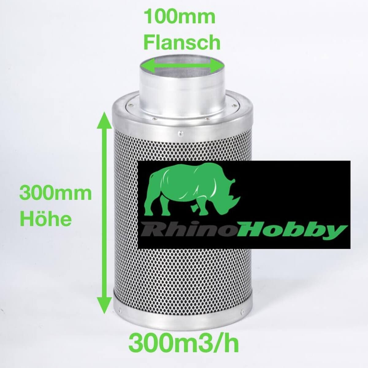 Rhino Hobby Aktivkohlefilter 250m³/h Flansch Ø 100mm