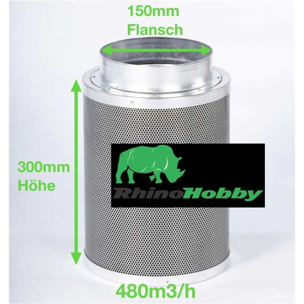 Rhino Hobby 500 Aktivkohlefilter 425/600m³/h Ø150mm 