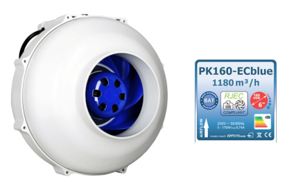 Prima Klima Rohrentilator EC Blue RJEC Multispeed  1180m³/h 160mm PK160-ECblue