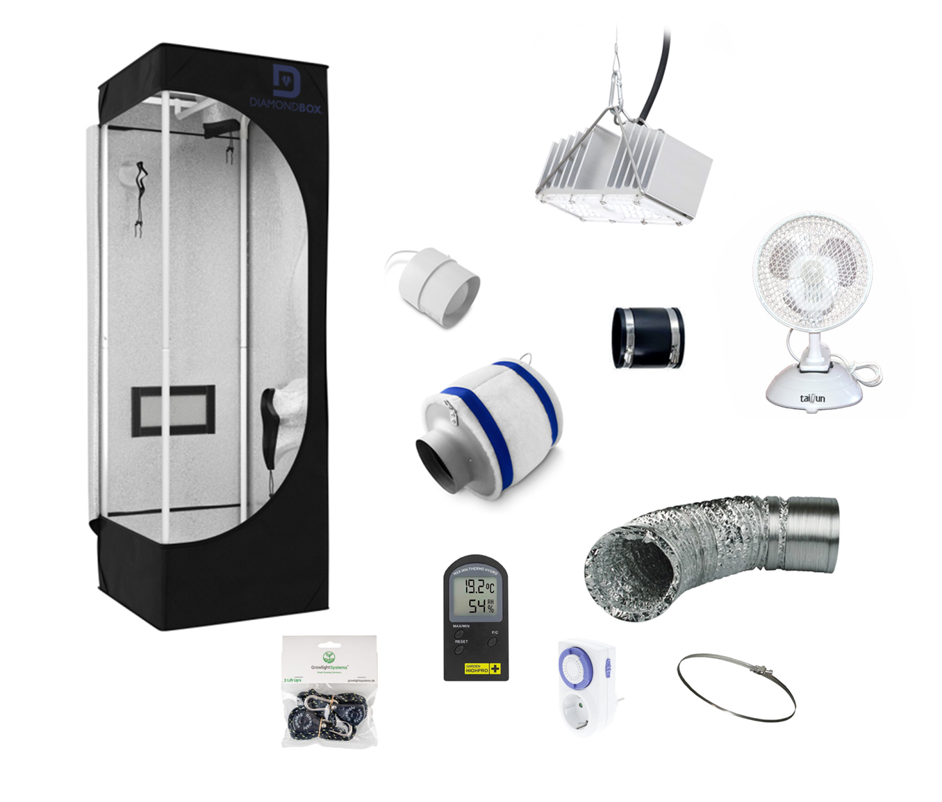Growbox Komplettset 40 x 40cm mit DiamondBox 100W