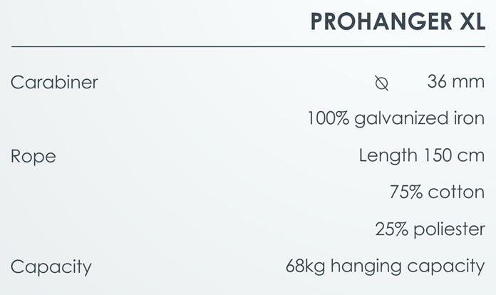 GHP Prohanger XL großer Karabiner Aufhänger-Set 68kg 
