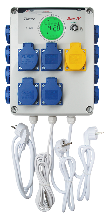 GSE Timer Box IV 12x600W + Heizungsockel 230V 3 Netzstecker
