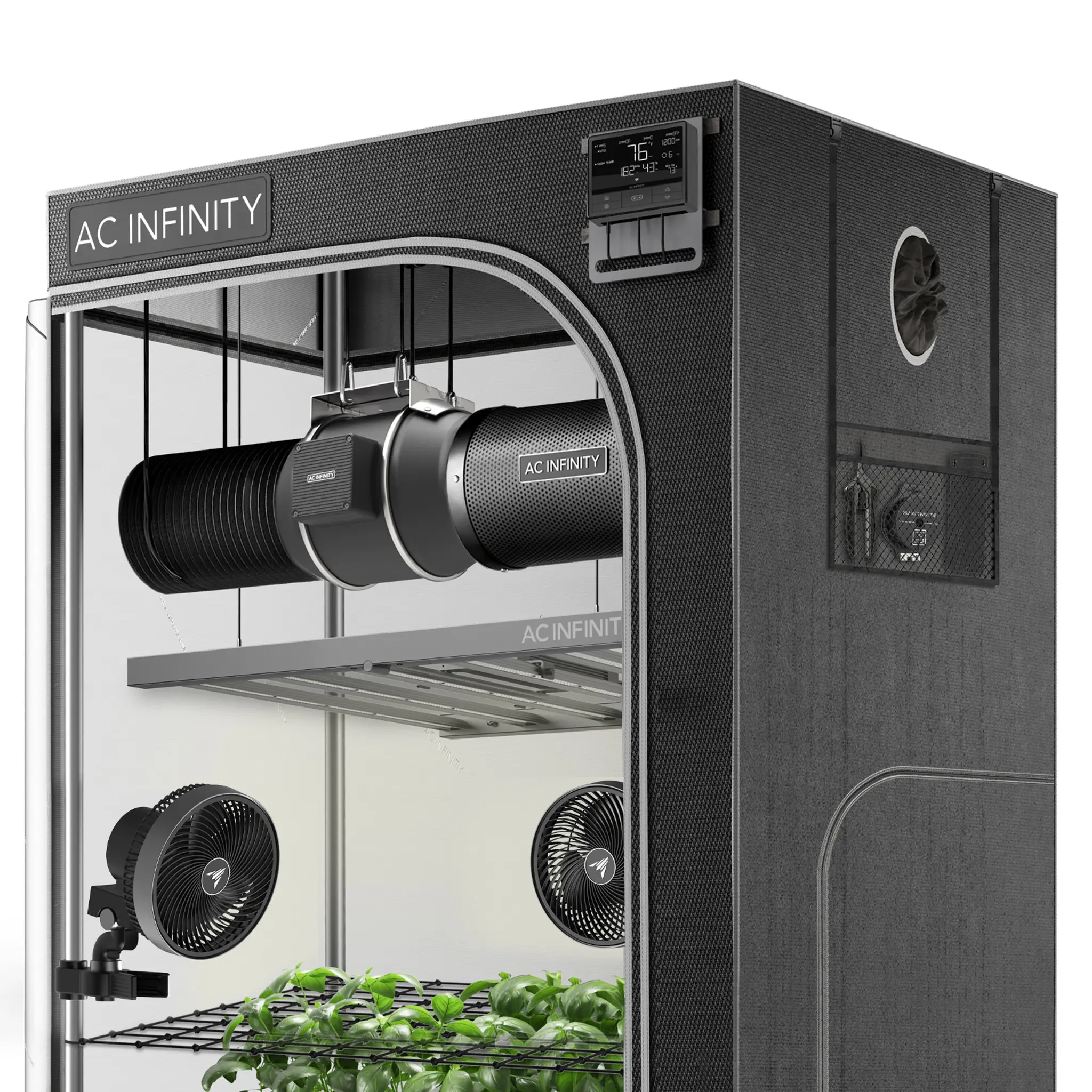 AC Infinity Advance Grow Zelt-System PRO 120x120x200cm 500W 4-Pflanzen-Set