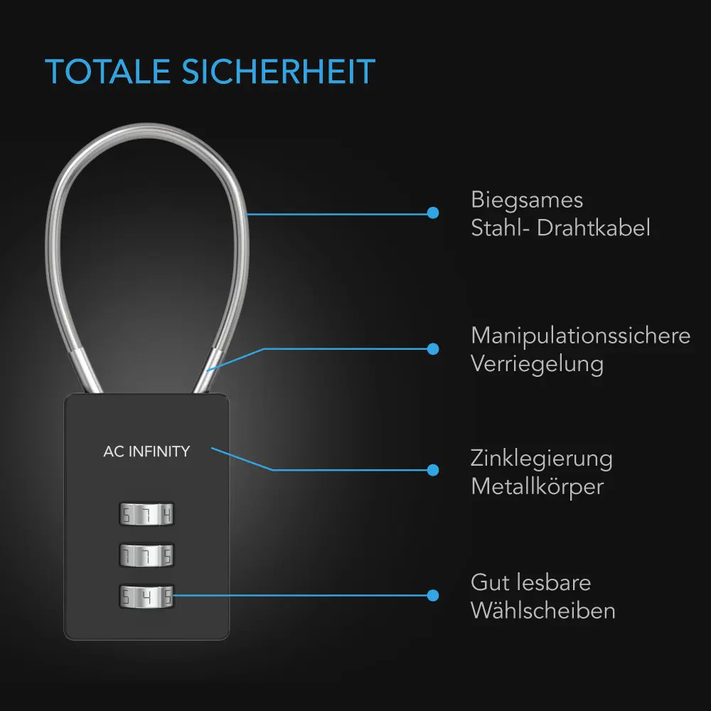 AC Infinity Zahlenschloss Details 1