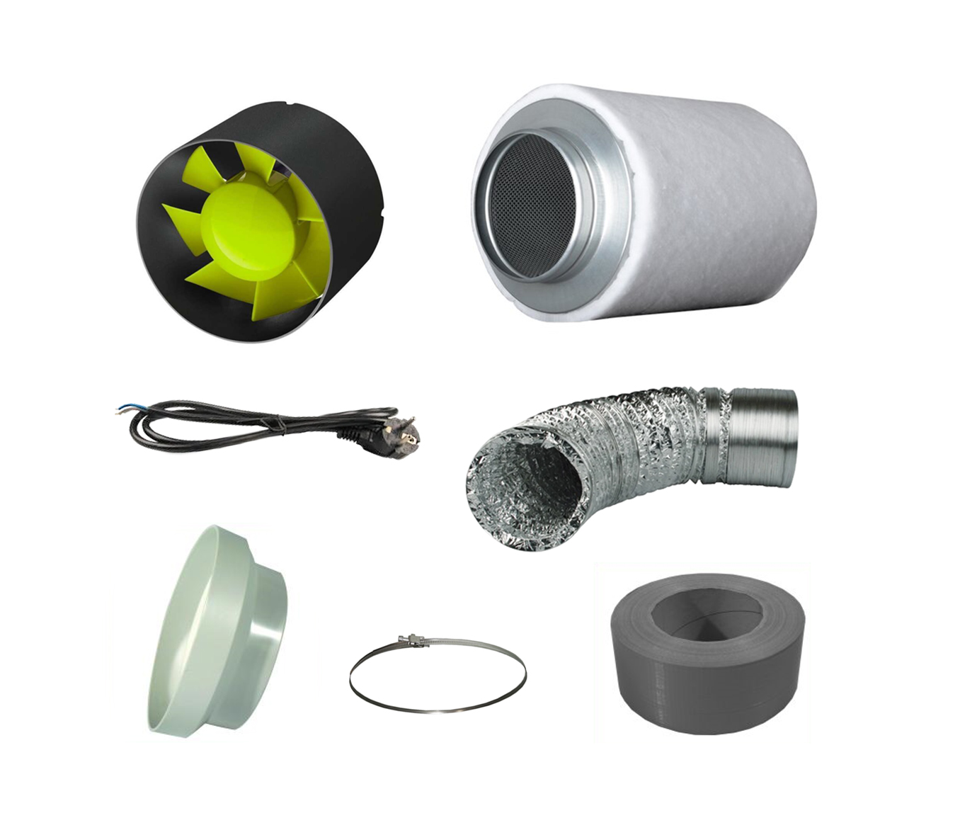 Abluft Komplett Set Eco Maxi 125-150mm