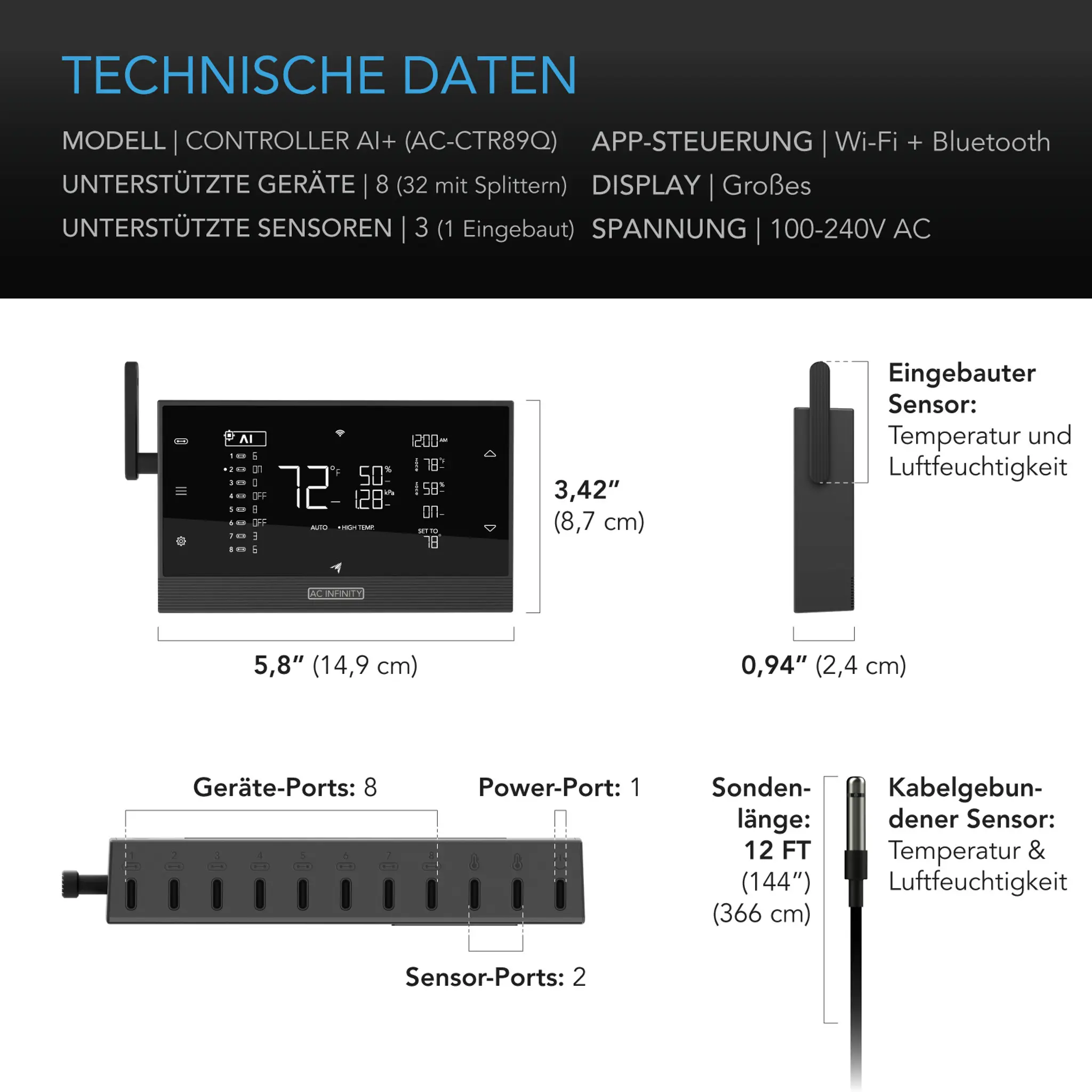 AC Infinity CONTROLLER AI+ Umweltcontroller Details 5