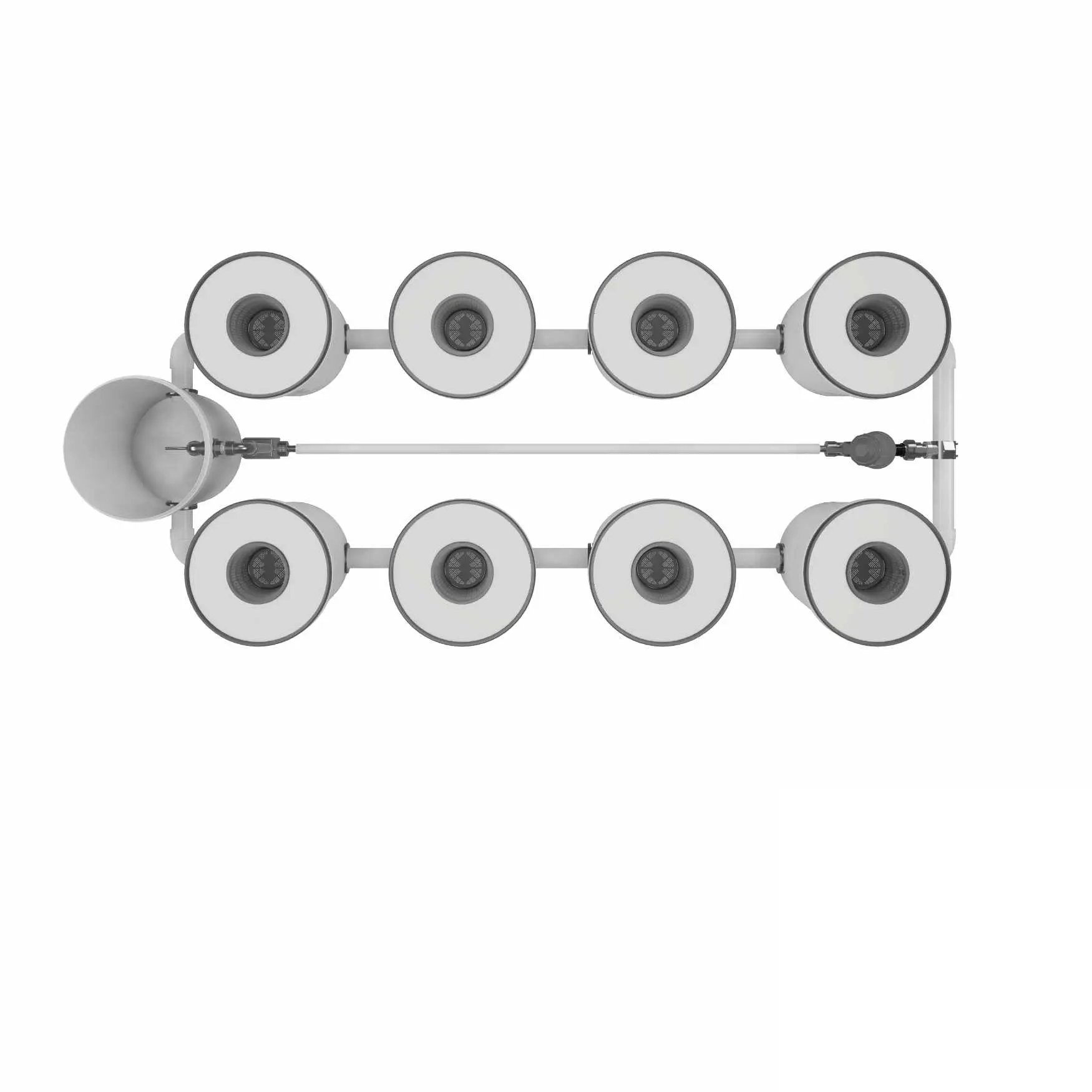 Growrilla RDWC SPRO _ 8-Topfe 19L von oben