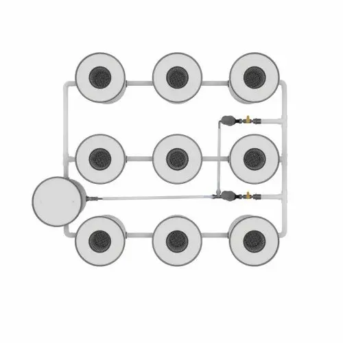Growrilla RDWC SPRO _ 9-Topfe 19L von oben