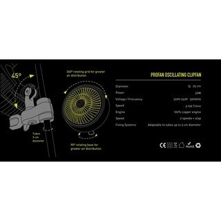 GHP Profan Clipventilator oszillierend 20cm 20W Details 7