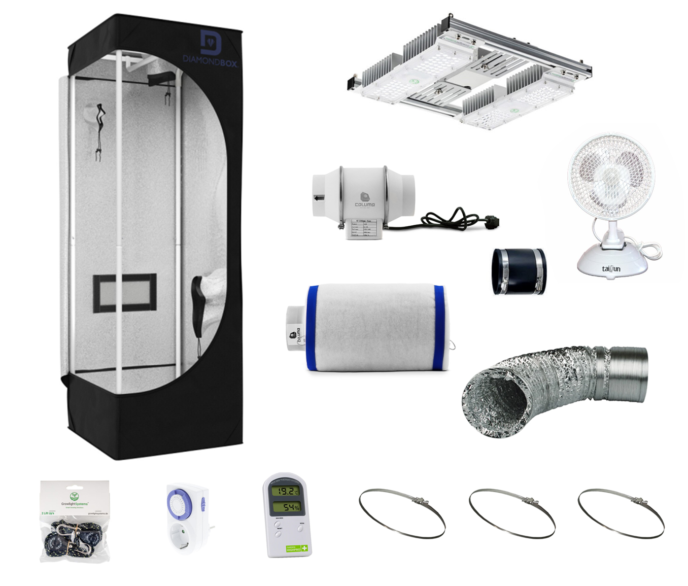 Growbox Komplettset 100W LED 60 x 60cm mit DiamondBox SL60 