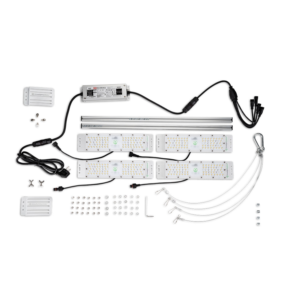 GrowlightSystems TentyProX4 200W Vollspektrum inkl UV FR IR mit System-Schienen 30x90cm