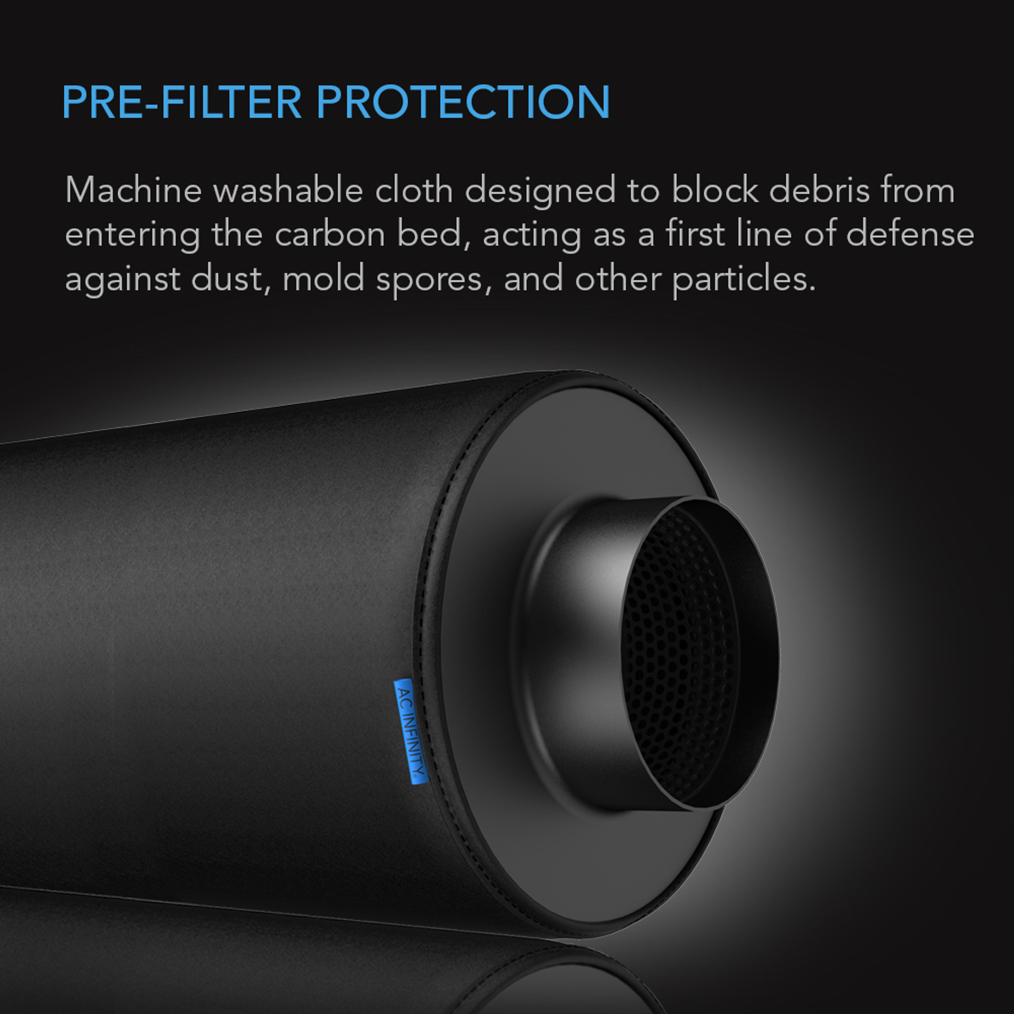 AC Infinity Vorfiltertuch fur Aktivkohlefilter  150 mm 2er-Pack Details 1