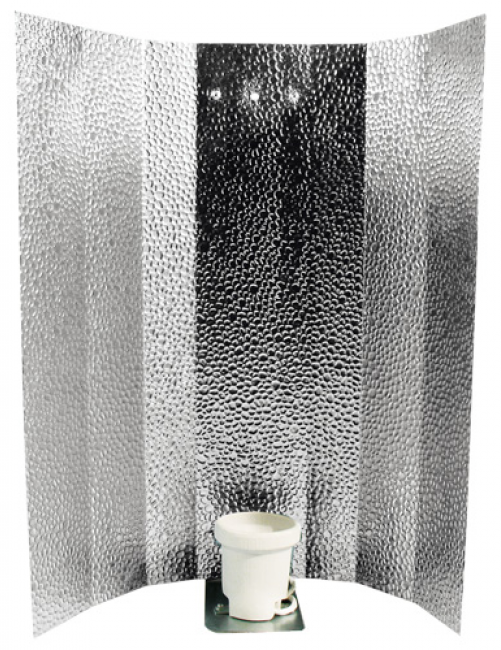 Hammerschlag-Reflektor für Energiesparlampen, verstärkt ,montiert, 50x50cm