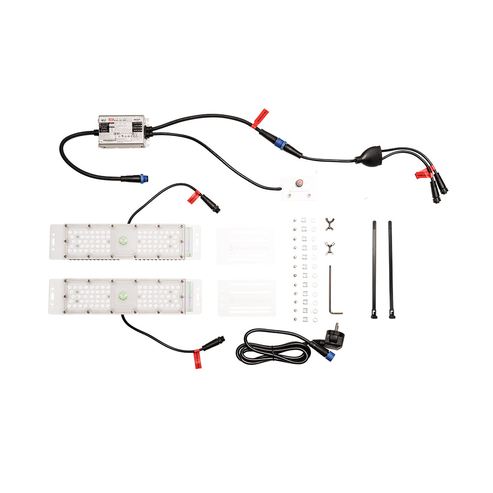 GrowlightSystems TentyProX4ULTRA 200W Vollspektrum/UV/FR/IR + 2x25W UV/IR MIXED BOOST Netzwerk 30x90cm