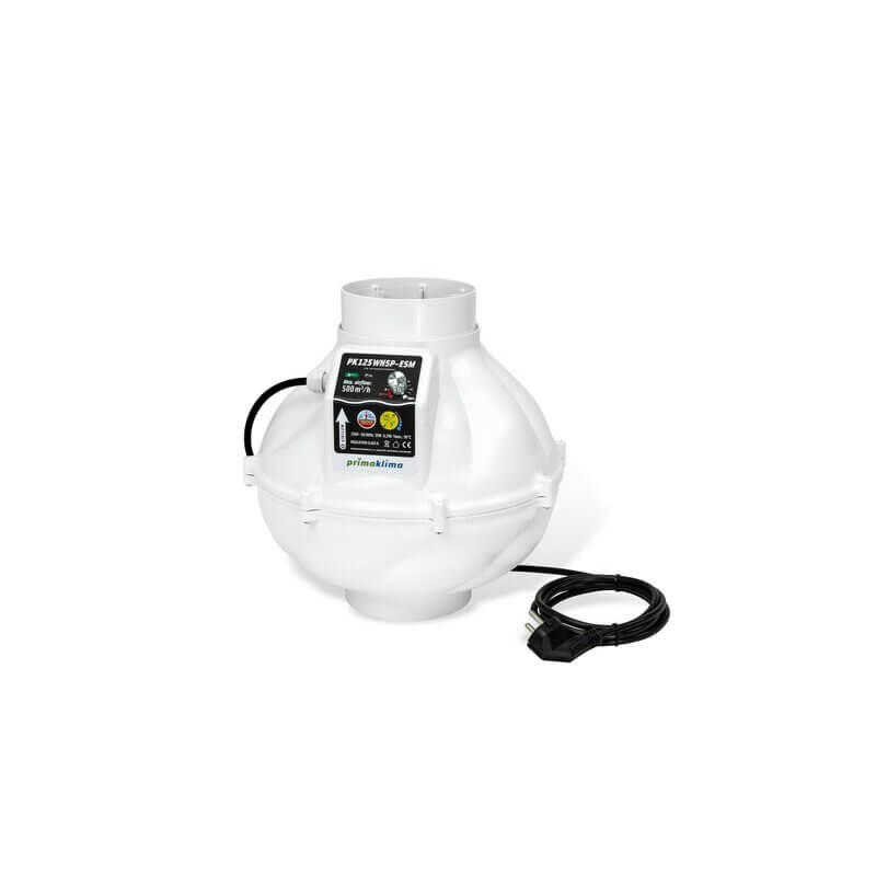 Prima Klima Silenced Fan Whisperblower EC Dimmable  0-100% 500m³/h 125mm