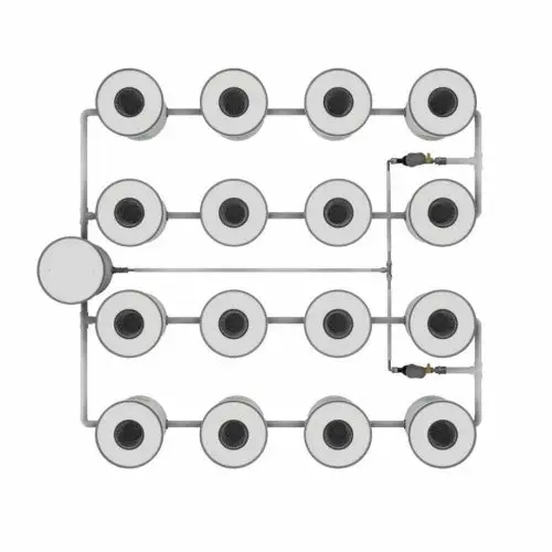 Growrilla RDWC _ 16-Topfe 19L von oben