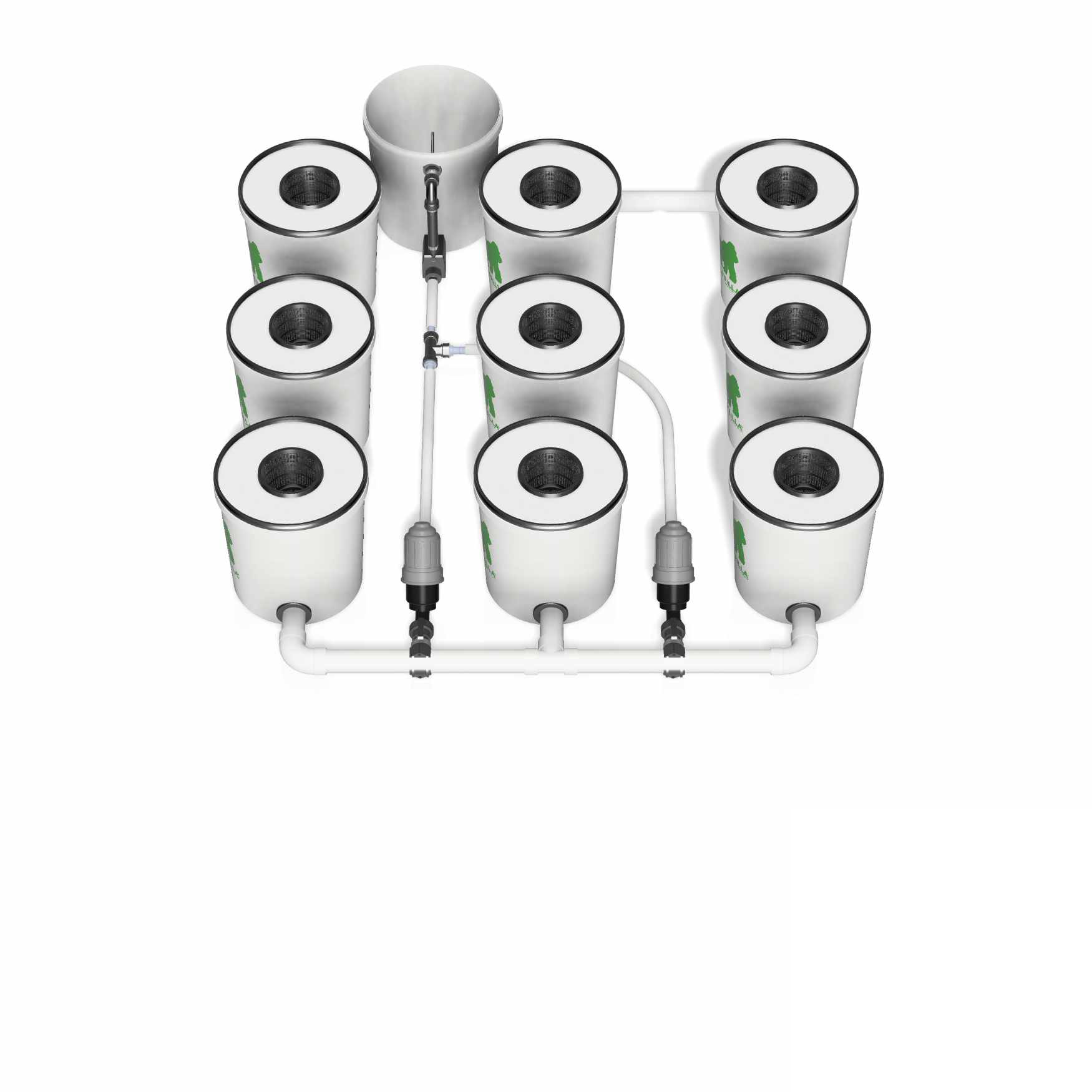 Growrilla RDWC PRO _ 9-Topfe 19L Details 1