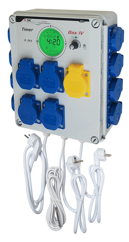 GSE Timer Box IV 12x600W + Heizungsockel 230V 3 Netzstecker