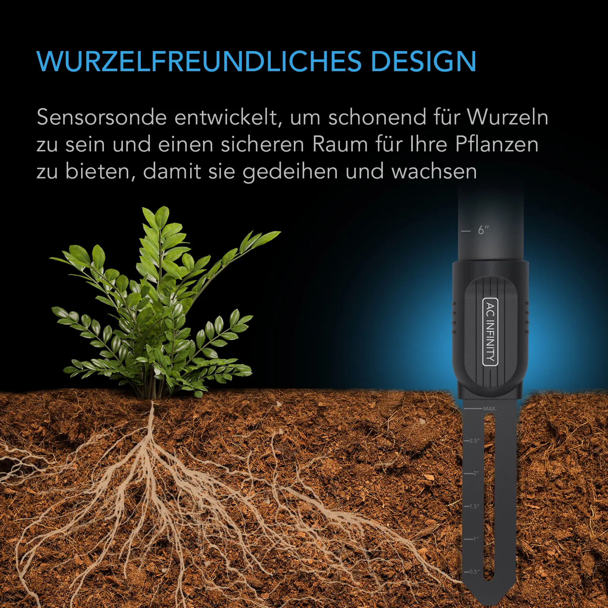 AC Infinity Bodensensor-Sonde Exklusiv fur Controller AI+, Uberwacht Feuchtigkeits- und Sattigungsniveaus Details 4