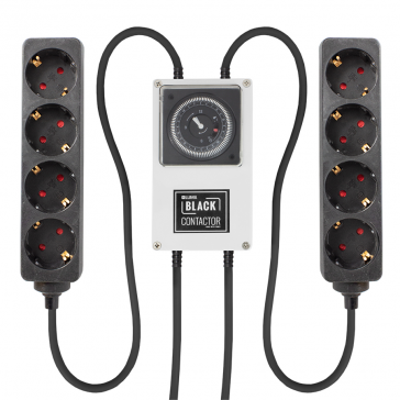 LUMii BLACK Relais-Zeitschaltuhr mit 2x 4-fach Steckerleiste