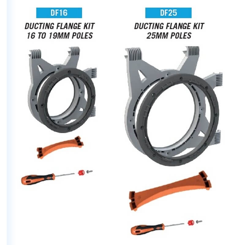 Secret Jardin Ducting Flange Kit für 16mm - 19mm Stangen
